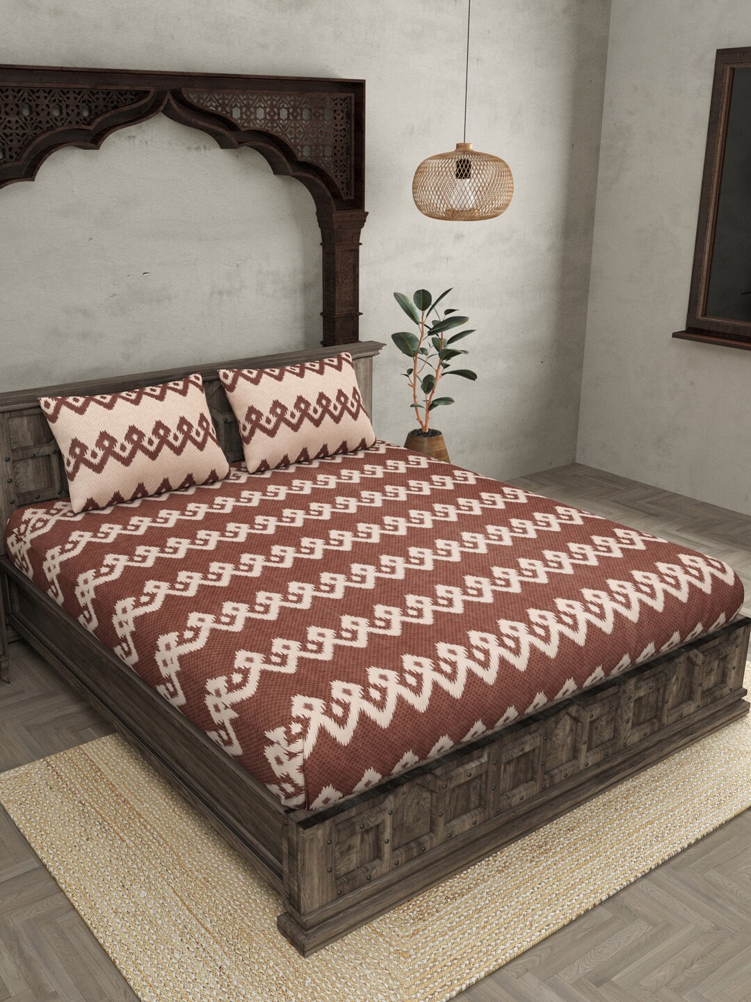 JAIPUR FABRIC Brown & Pink Ethnic Motifs Cotton 250 TC King Bedsheet With 2 Pillow Covers
JAIPUR FABRIC Brown & Pink Ethnic Motifs Cotton 250 TC King Bedsheet With 2 Pillow Covers