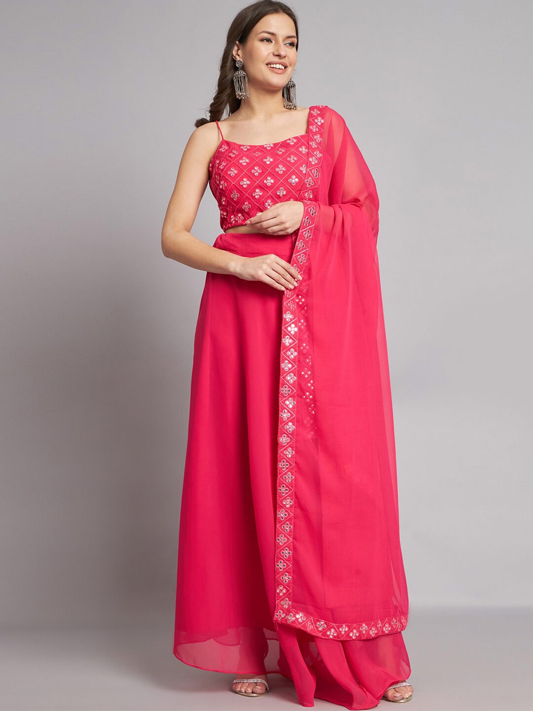BLACK SCISSOR Embellished Ready to Wear Lehenga & Unstitched Blouse With Dupatta, Pink
BLACK SCISSOR Embellished Ready to Wear Lehenga & Unstitched Blouse With Dupatta, Pink