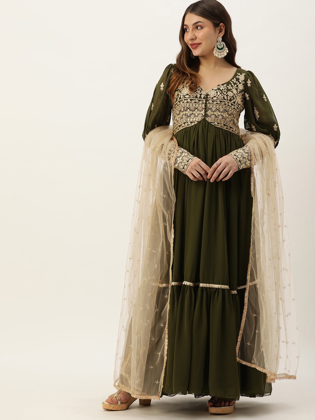 Ethnovog Women Ethnic Motifs Embroidered Thread Work Kurta with Trousers & With Dupatta, Green
Ethnovog Women Ethnic Motifs Embroidered Thread Work Kurta with Trousers & With Dupatta, Green