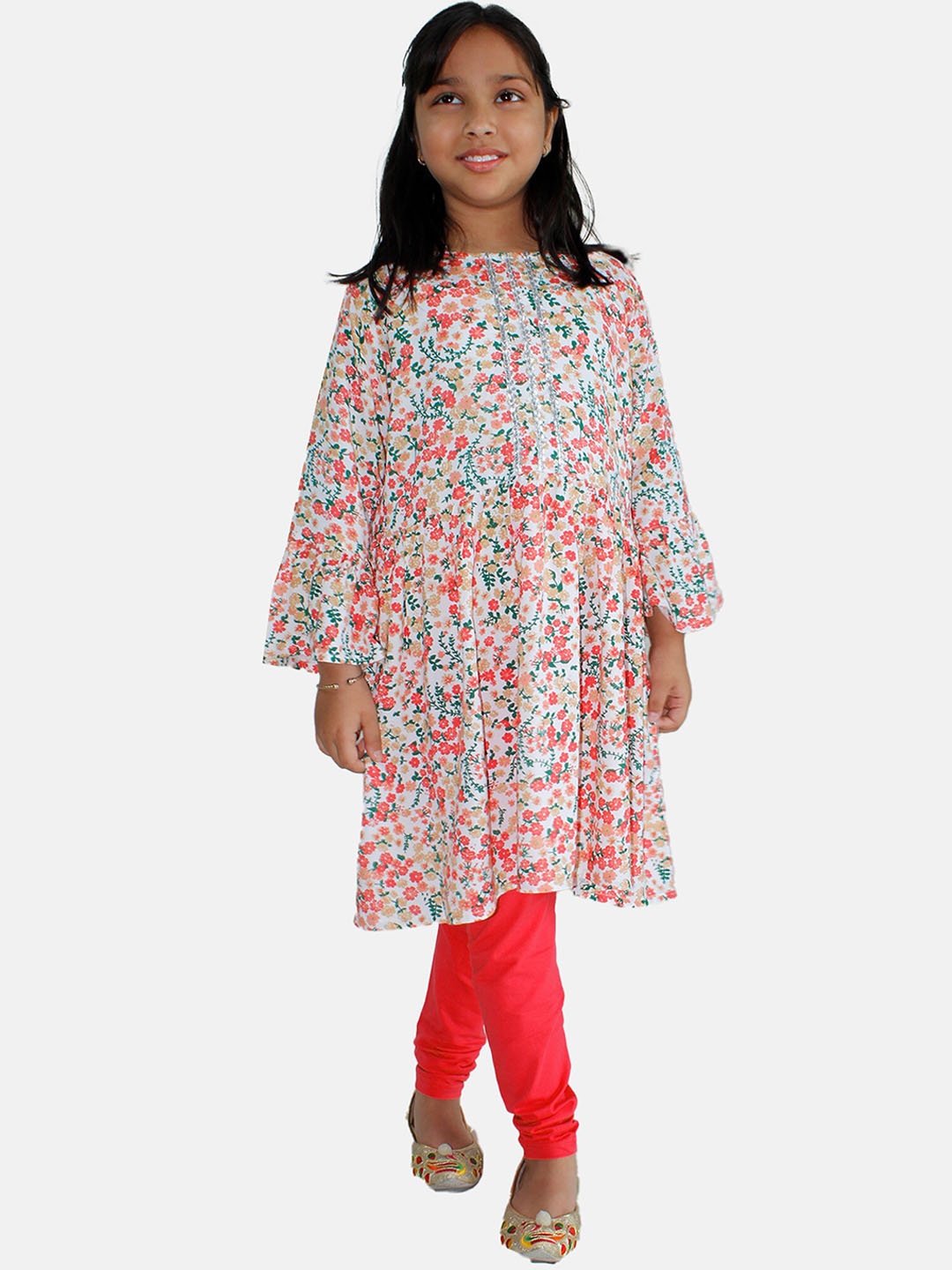 KiddoPanti Girls Round Neck Gotta Patti Floral Printed Empire Kurta & Leggings, White
KiddoPanti Girls Round Neck Gotta Patti Floral Printed Empire Kurta & Leggings, White