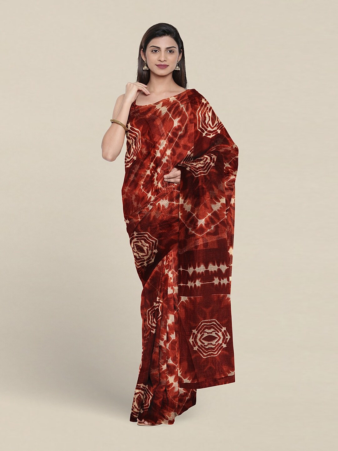 Pothys Abstract Printed Saree, Maroon 
Pothys Abstract Printed Saree, Maroon