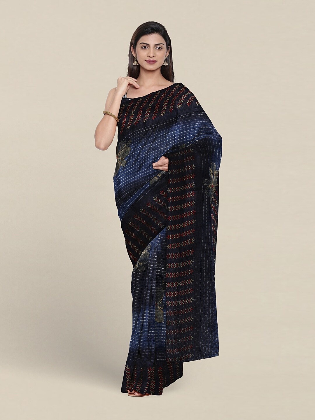 Pothys Floral Printed Saree, Blue
