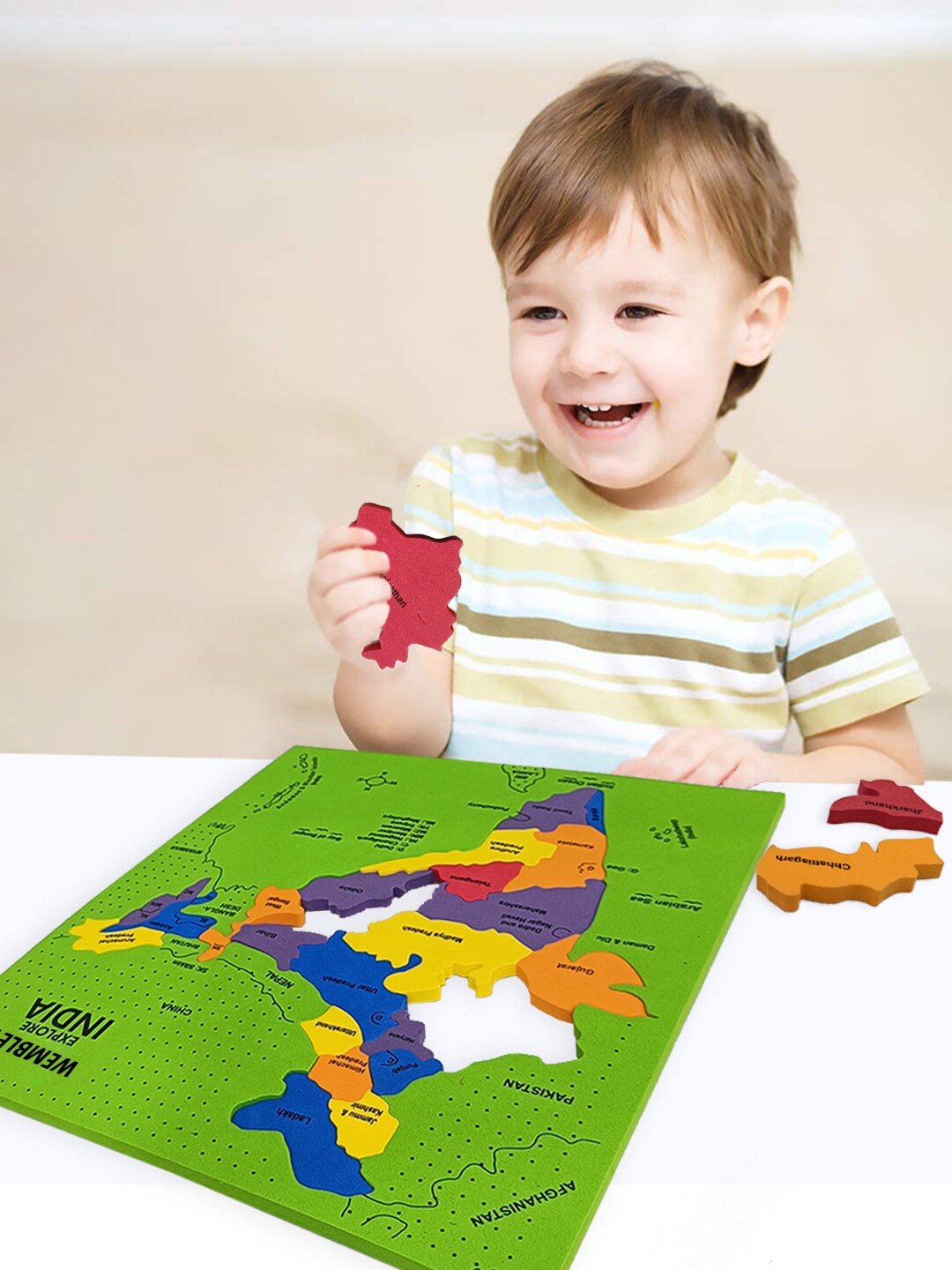 WEMBLEY Kids Puzzle Map of India Mapology with State Capitals Puzzles with Flags, Green
WEMBLEY Kids Puzzle Map of India Mapology with State Capitals Puzzles with Flags, Green