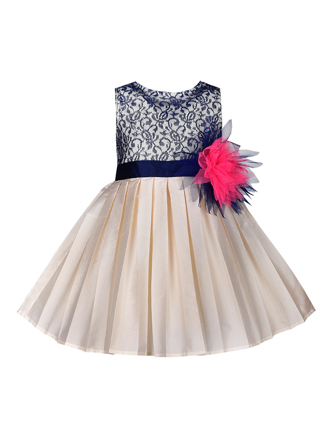 A Little Fable Girls Navy Blue Printed Navy Lily Dress