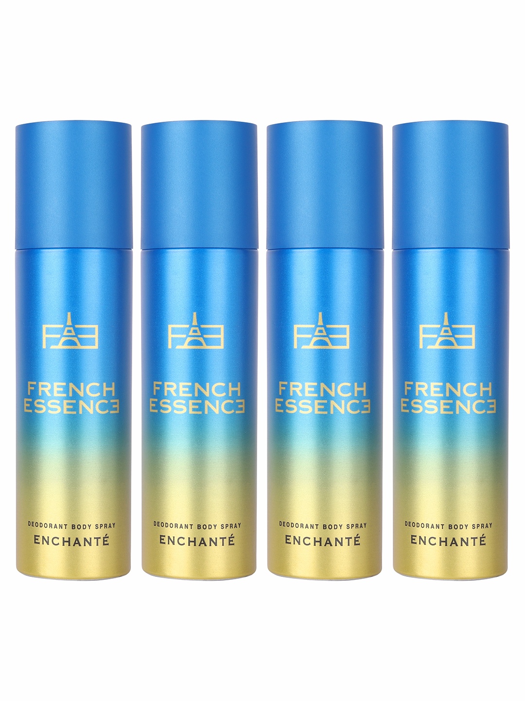 FRENCH ESSENCE Pack Of 4 Long Lasting Deodorant Body Spray 150ml Each - Enchante, Blue
FRENCH ESSENCE Pack Of 4 Long Lasting Deodorant Body Spray 150ml Each - Enchante, Blue