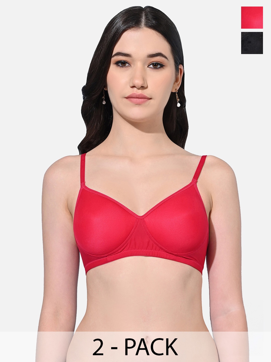 FIMS Pack Of 2 Lightly Padded Seamless Full Coverage Everyday Bra With All Day Comfort, Red
FIMS Pack Of 2 Lightly Padded Seamless Full Coverage Everyday Bra With All Day Comfort, Red