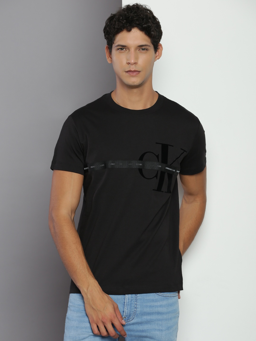 Calvin Klein Jeans Typography Printed Regular Fit Pure Organic Cotton T-shirt, Black
Calvin Klein Jeans Typography Printed Regular Fit Pure Organic Cotton T-shirt, Black