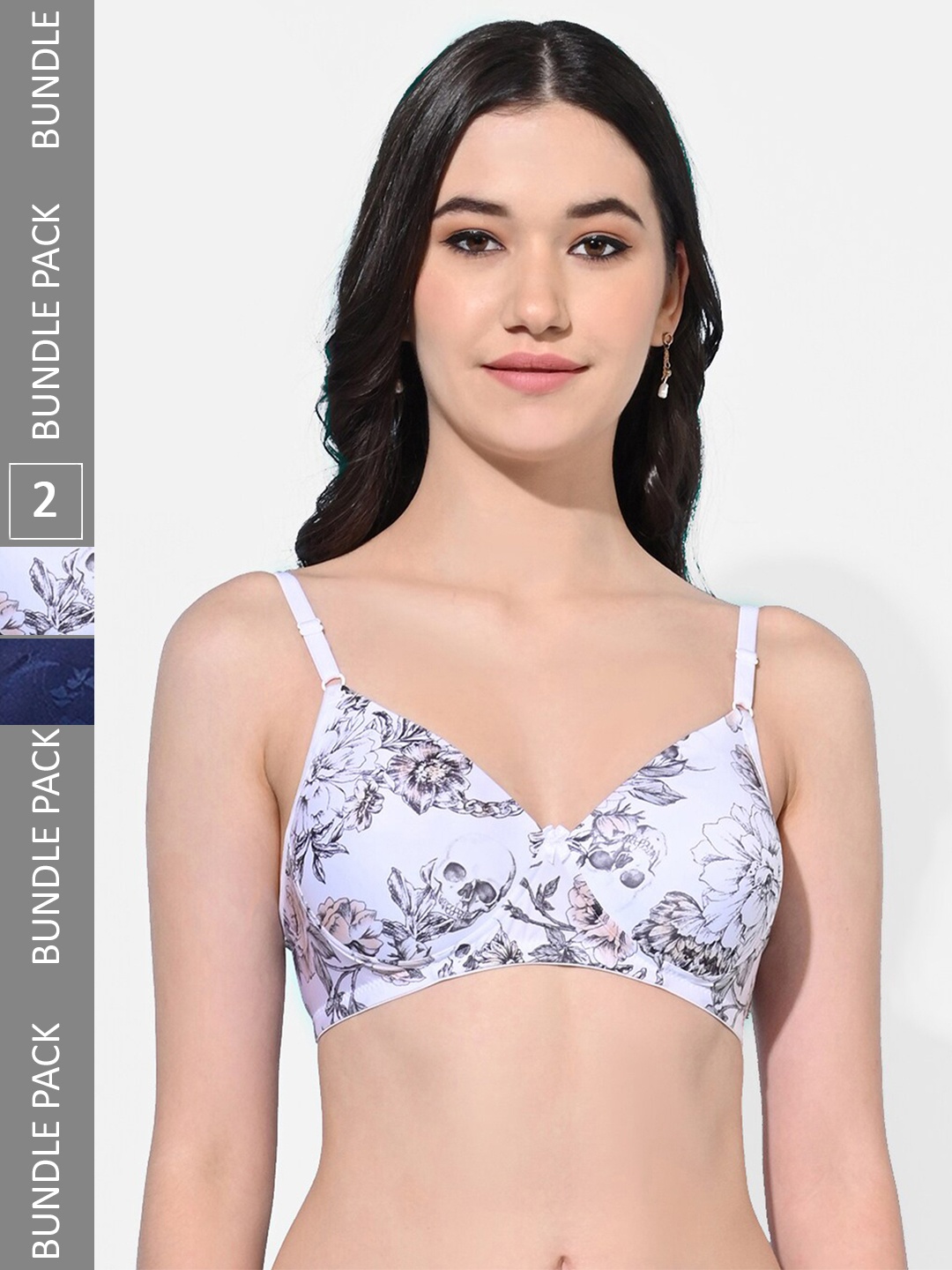 FIMS Pack Of 2 Floral Printed Full Coverage Lightly Padded Bra With All Day Comfort, White
FIMS Pack Of 2 Floral Printed Full Coverage Lightly Padded Bra With All Day Comfort, White