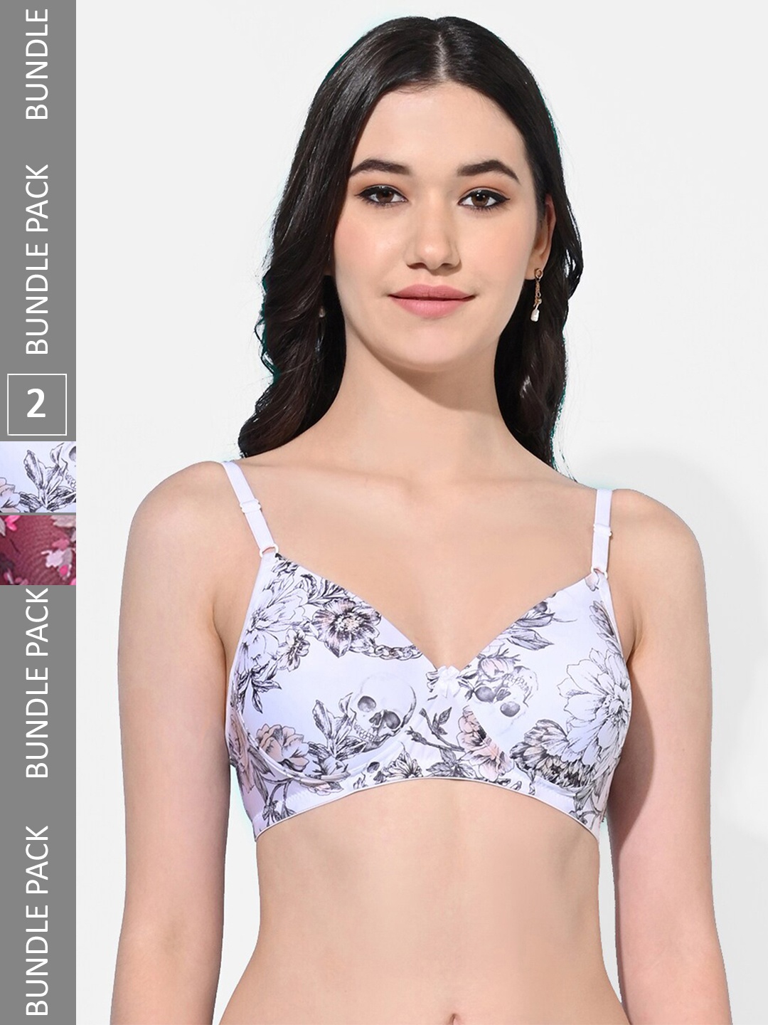 FIMS Pack Of 2 Floral Printed Full Coverage Lightly Padded Bra With All Day Comfort, White
FIMS Pack Of 2 Floral Printed Full Coverage Lightly Padded Bra With All Day Comfort, White