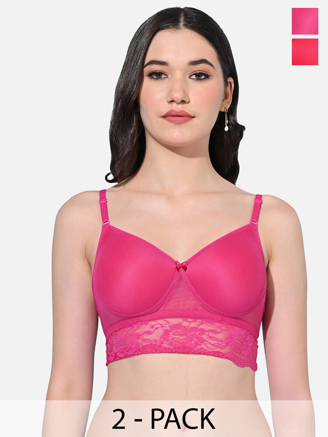 FIMS Pack Of 2 Lightly Padded Seamless Full Coverage Everyday Bra With All Day Comfort, Pink
FIMS Pack Of 2 Lightly Padded Seamless Full Coverage Everyday Bra With All Day Comfort, Pink