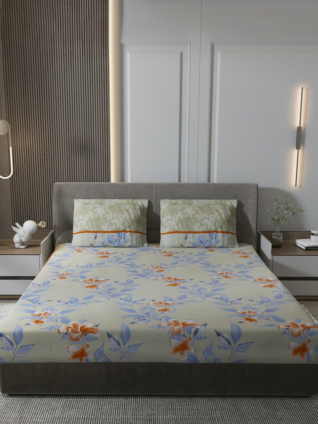 Monte Carlo Green & Blue Floral Pure Cotton 120 TC Queen Bedsheet With 2 Pillow Covers
Monte Carlo Green & Blue Floral Pure Cotton 120 TC Queen Bedsheet With 2 Pillow Covers