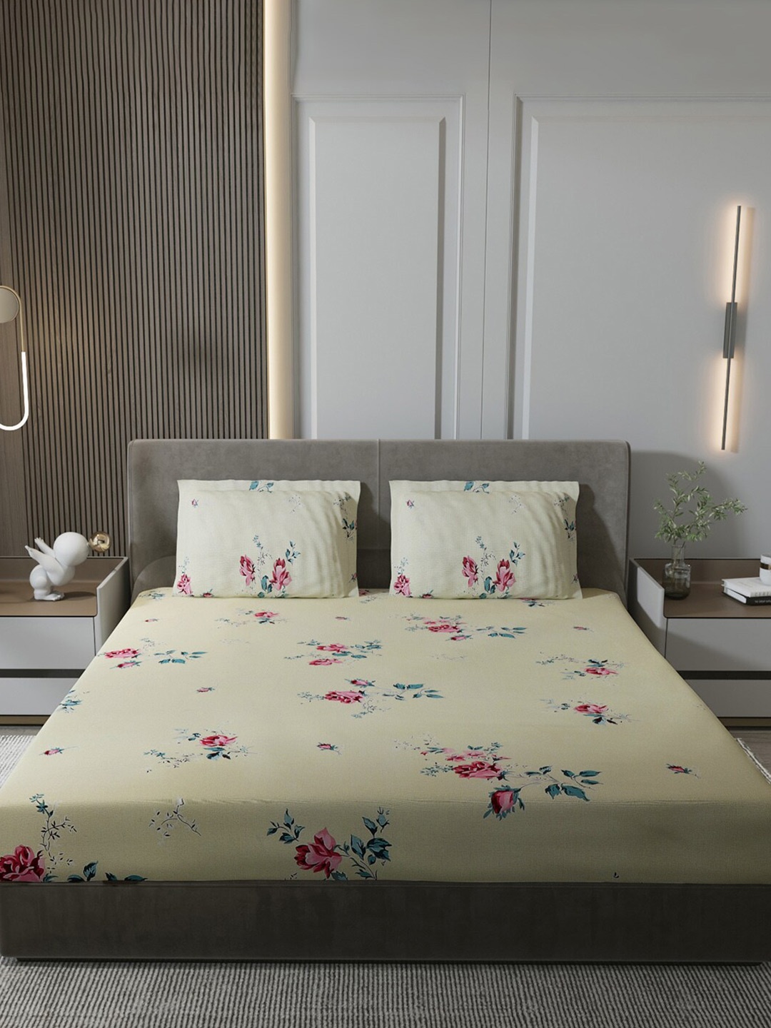 Monte Carlo Khaki & Pink Floral Pure Cotton 120 TC Queen Bedsheet With 2 Pillow Covers
Monte Carlo Khaki & Pink Floral Pure Cotton 120 TC Queen Bedsheet With 2 Pillow Covers