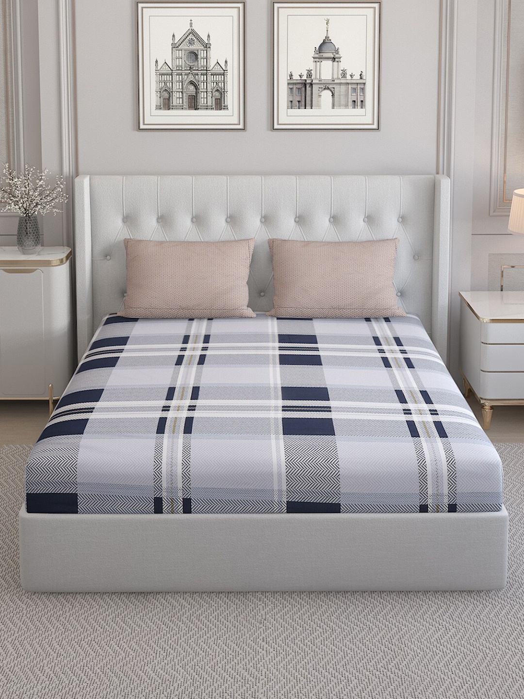 Monte Carlo Charcoal & Blue Geometric Pure Cotton 200 TC Queen Bedsheet & 2 Pillow Covers
Monte Carlo Charcoal & Blue Geometric Pure Cotton 200 TC Queen Bedsheet & 2 Pillow Covers