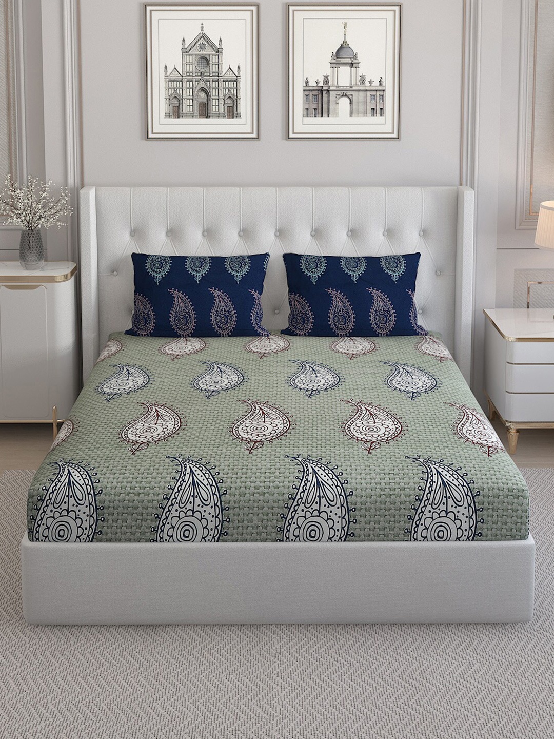 Monte Carlo Insignia Green Ethnic Motifs Cotton 144 TC Single Bedsheet & 2 Pillow Covers
Monte Carlo Insignia Green Ethnic Motifs Cotton 144 TC Single Bedsheet & 2 Pillow Covers