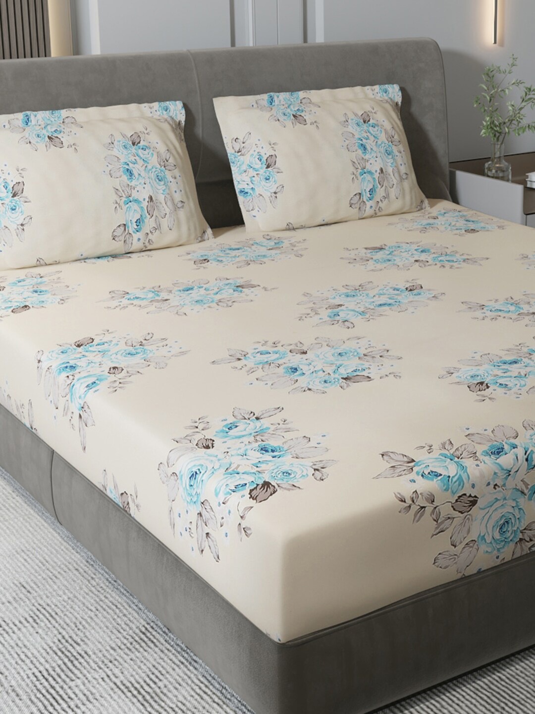 Monte Carlo Celebrations Beige Floral 120 TC Cotton Queen Bedsheet with 2 Pillow Covers
Monte Carlo Celebrations Beige Floral 120 TC Cotton Queen Bedsheet with 2 Pillow Covers