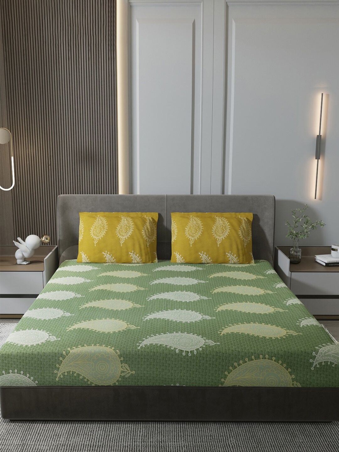Monte Carlo Persia Green Ethnic Motifs 144 TC Cotton King Bedsheet with 2 Pillow Covers
Monte Carlo Persia Green Ethnic Motifs 144 TC Cotton King Bedsheet with 2 Pillow Covers