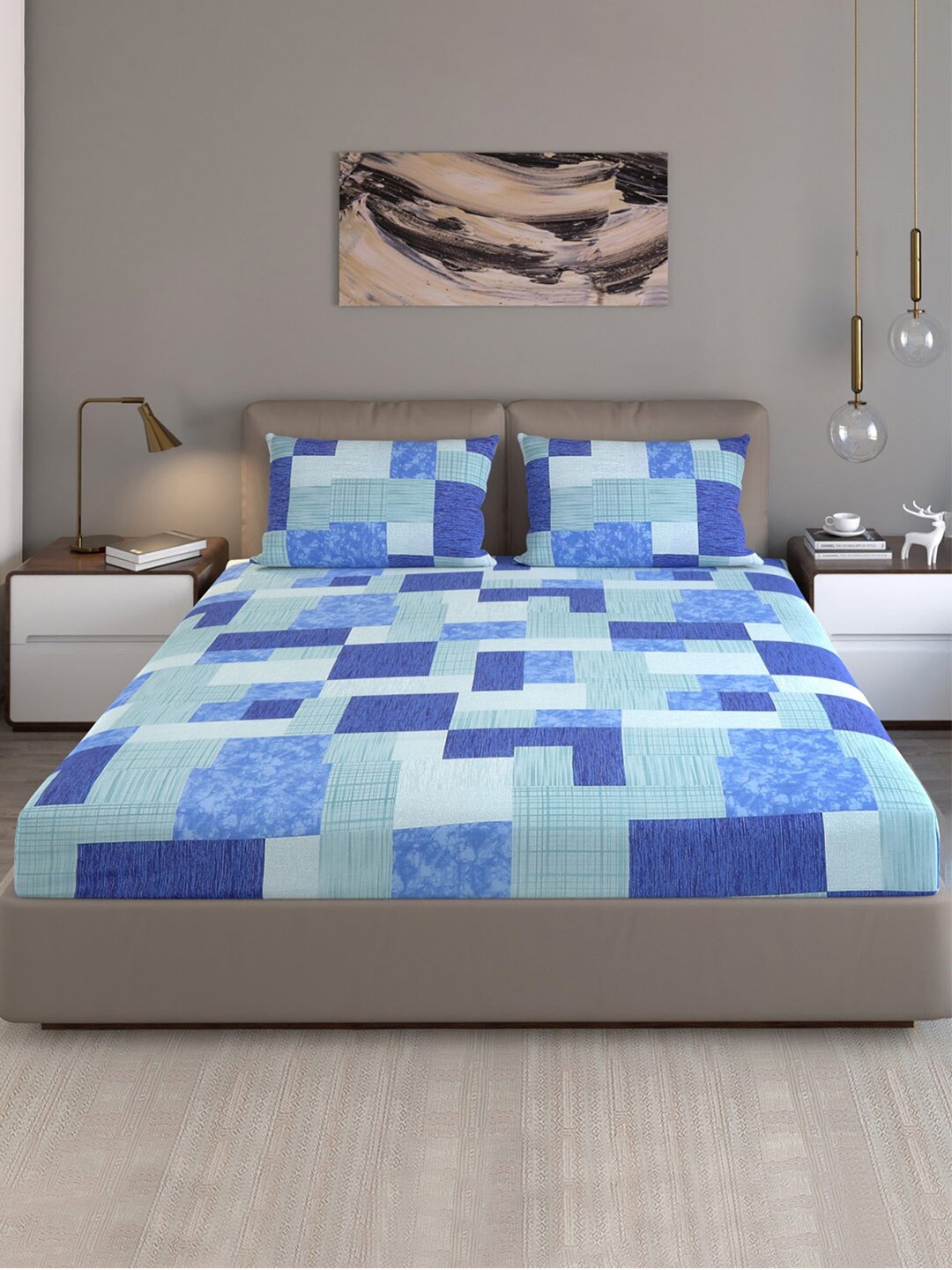 Monte Carlo Blue & Green Geometric Pure Cotton 140 TC Queen Bedsheet With 2 Pillow Covers
Monte Carlo Blue & Green Geometric Pure Cotton 140 TC Queen Bedsheet With 2 Pillow Covers