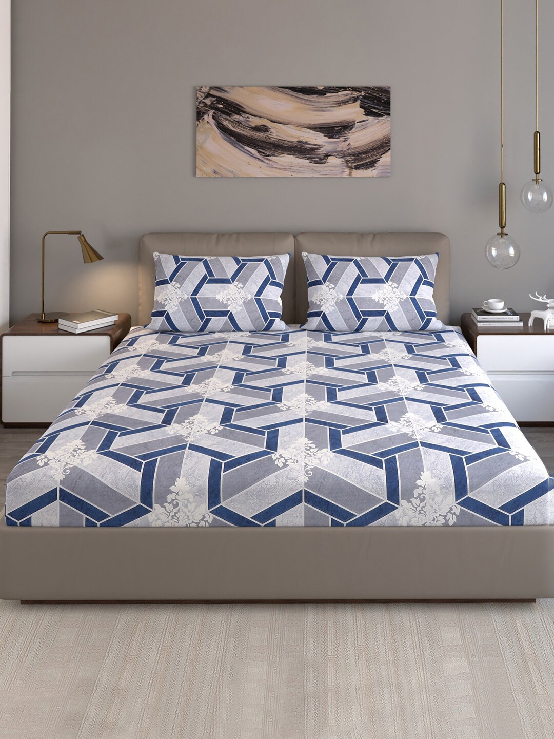 Monte Carlo Celebrations Grey Printed Cotton 120 TC Queen Bedsheet With 2 Pillow Covers
Monte Carlo Celebrations Grey Printed Cotton 120 TC Queen Bedsheet With 2 Pillow Covers