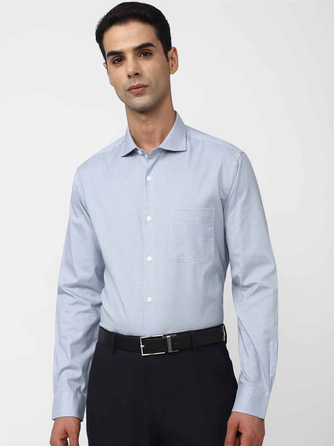 Peter England Elite Slim Fit Grid Tattersall Checked Pure Cotton Formal Shirt, Blue
Peter England Elite Slim Fit Grid Tattersall Checked Pure Cotton Formal Shirt, Blue