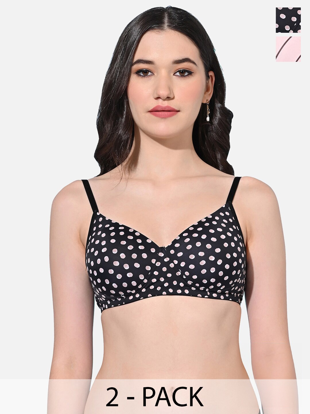 FIMS Pack Of 2 Lightly Padded Seamless Full Coverage Everyday Bra With All Day Comfort, Black
FIMS Pack Of 2 Lightly Padded Seamless Full Coverage Everyday Bra With All Day Comfort, Black