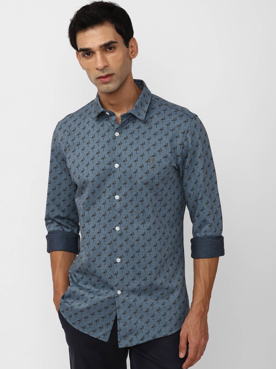 SIMON CARTER LONDON Conversational Printed Spread Collar Opaque Cotton Casual Shirt, Blue
SIMON CARTER LONDON Conversational Printed Spread Collar Opaque Cotton Casual Shirt, Blue