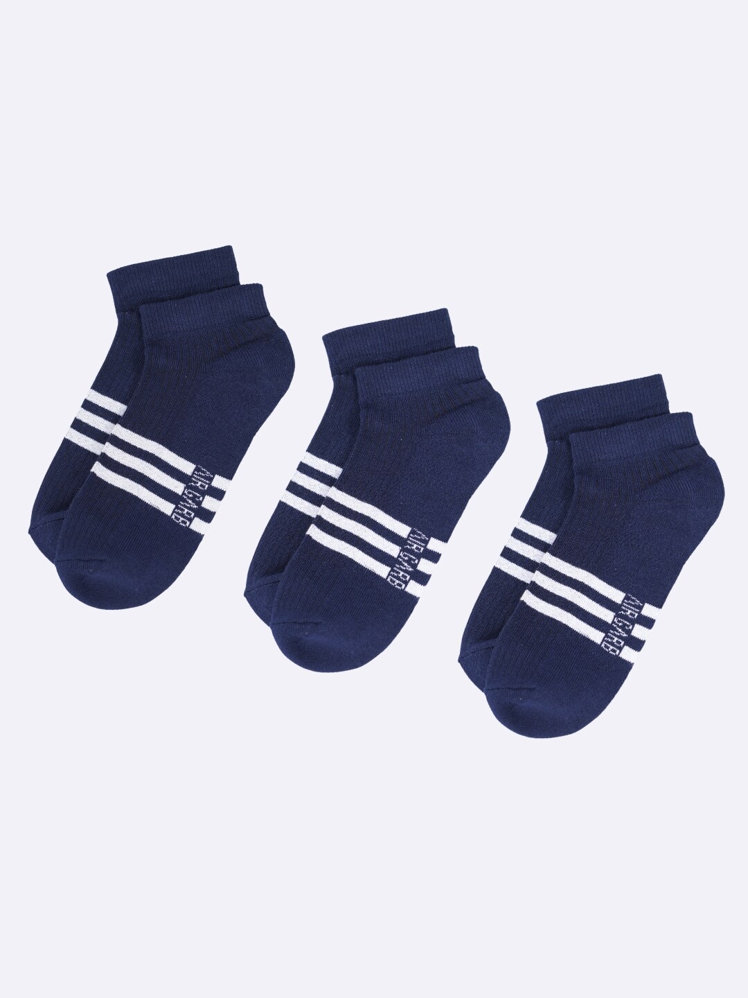 AIR GARB Unisex Pack Of 3 Breathable Striped Cushioned Low Cut Ankle-Length Socks, Navy blue
AIR GARB Unisex Pack Of 3 Breathable Striped Cushioned Low Cut Ankle-Length Socks, Navy blue