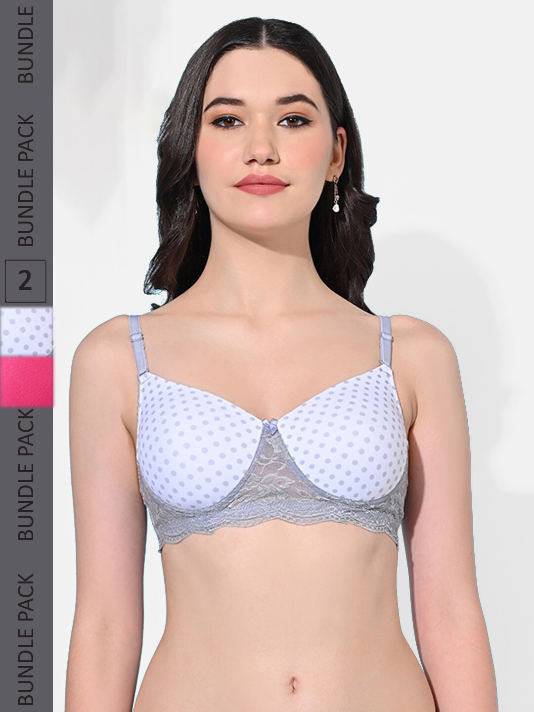 FIMS Pack Of 2 Non-Wired Lightly Padded Seamless Everyday Bra With All Day Comfort, Grey
FIMS Pack Of 2 Non-Wired Lightly Padded Seamless Everyday Bra With All Day Comfort, Grey