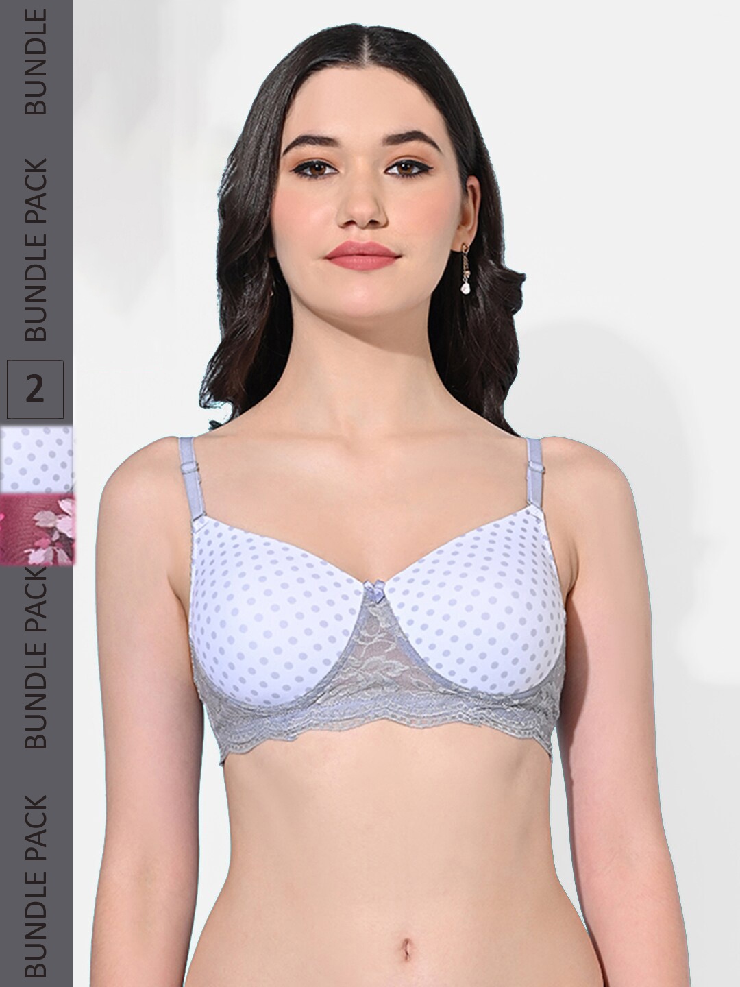 FIMS Pack Of 2 Printed Full Coverage Lightly Padded Everyday Bras All Day Comfort, White
FIMS Pack Of 2 Printed Full Coverage Lightly Padded Everyday Bras All Day Comfort, White