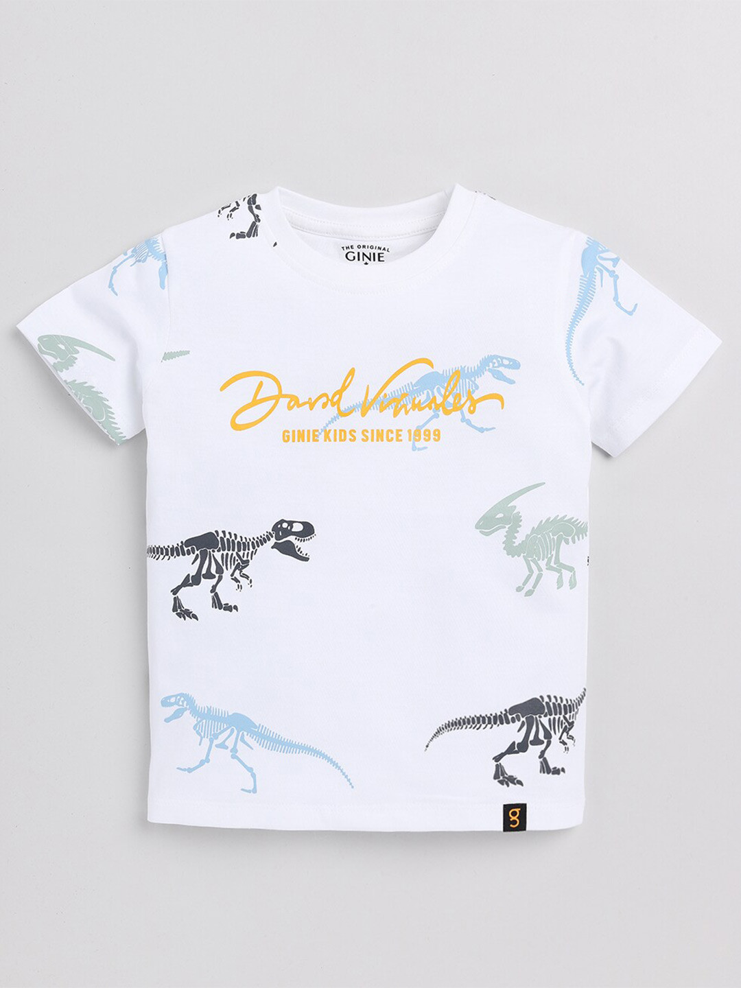 Ginie Boys Conversational Printed Cotton T-shirt, White
Ginie Boys Conversational Printed Cotton T-shirt, White