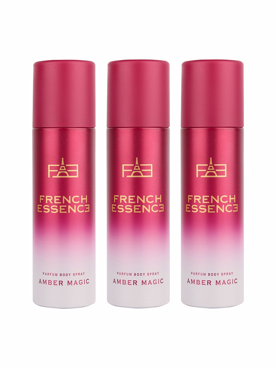 FRENCH ESSENCE Set of 3 No Gas Parfum Body Spray 99 g (120ml) Each - Amber Magic, Red
FRENCH ESSENCE Set of 3 No Gas Parfum Body Spray 99 g (120ml) Each - Amber Magic, Red