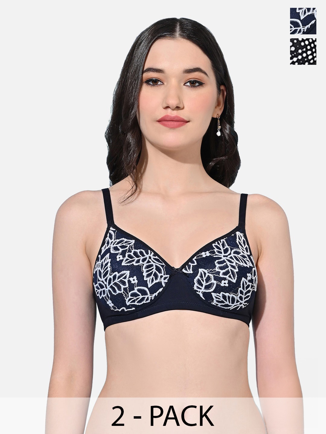 FIMS Pack Of 2 Animal Lightly Padded Full Coverage Everyday Bra With All Day Comfort, Navy blue
FIMS Pack Of 2 Animal Lightly Padded Full Coverage Everyday Bra With All Day Comfort, Navy blue