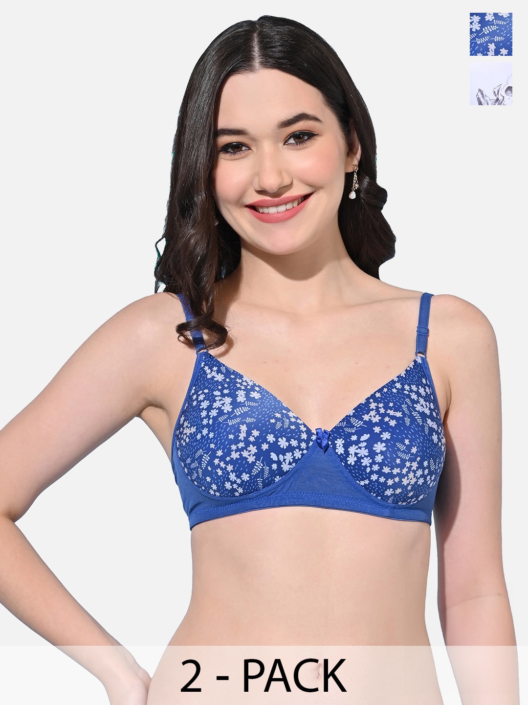 FIMS Pack Of 2 Lightly Padded Seamless Full Coverage Everyday Bra With All Day Comfort, Blue
FIMS Pack Of 2 Lightly Padded Seamless Full Coverage Everyday Bra With All Day Comfort, Blue