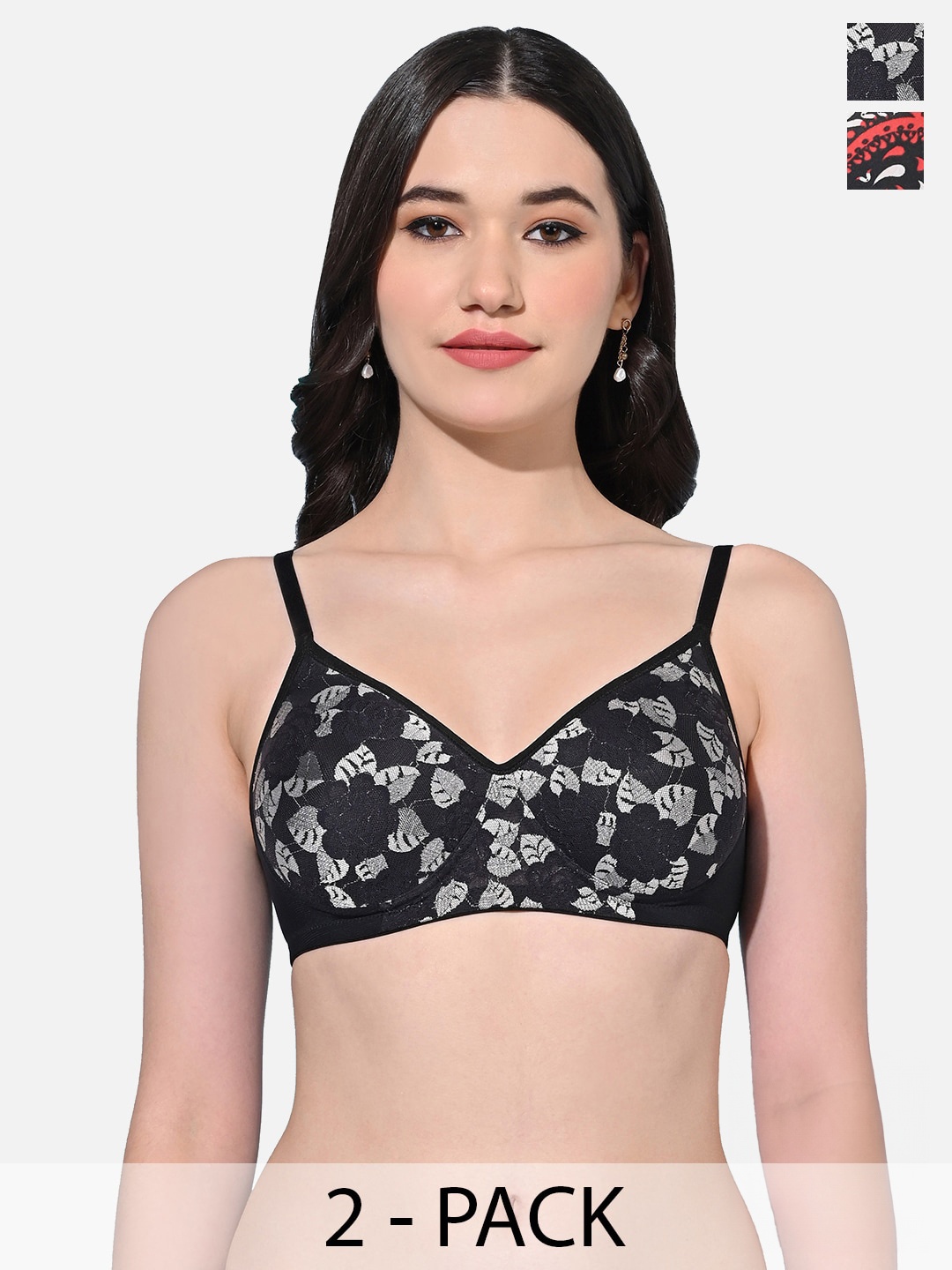 FIMS Pack Of 2 Lightly Padded Seamless Full Coverage Everyday Bra With All Day Comfort, Black
FIMS Pack Of 2 Lightly Padded Seamless Full Coverage Everyday Bra With All Day Comfort, Black