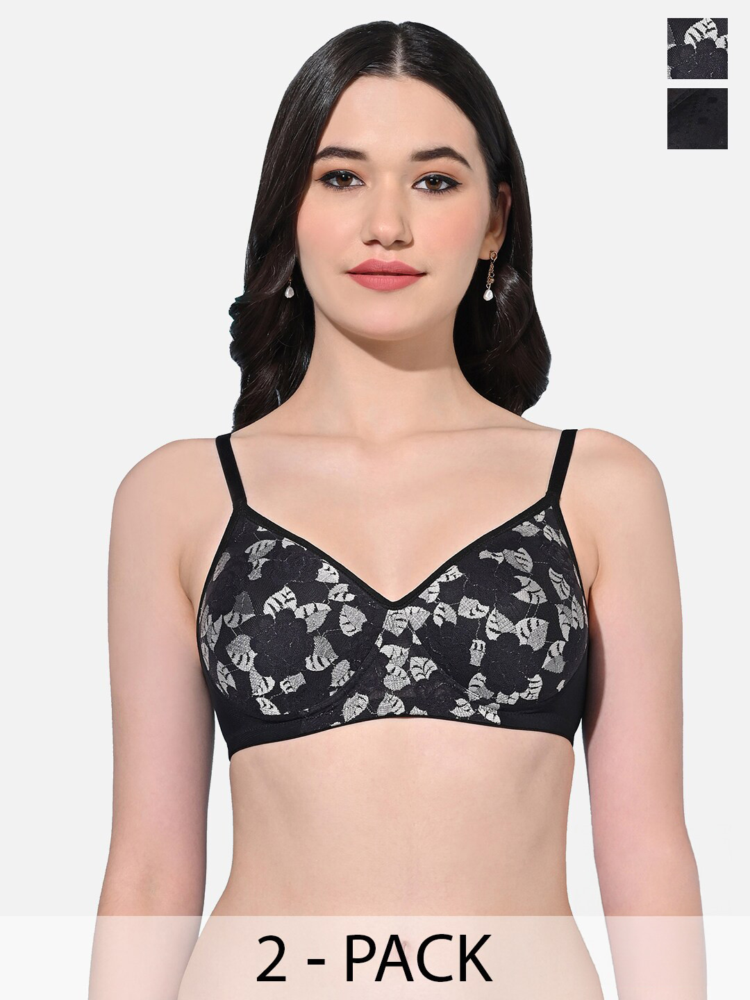 FIMS Pack Of 2 Lightly Padded Seamless Full Coverage Everyday Bra With All Day Comfort, Black
FIMS Pack Of 2 Lightly Padded Seamless Full Coverage Everyday Bra With All Day Comfort, Black