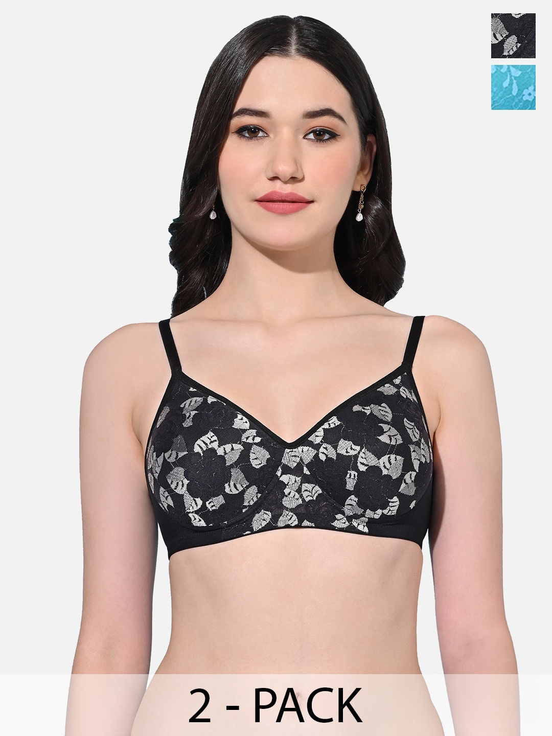 FIMS Pack Of 2 Lightly Padded Seamless Full Coverage Everyday Bra With All Day Comfort, Black
FIMS Pack Of 2 Lightly Padded Seamless Full Coverage Everyday Bra With All Day Comfort, Black
