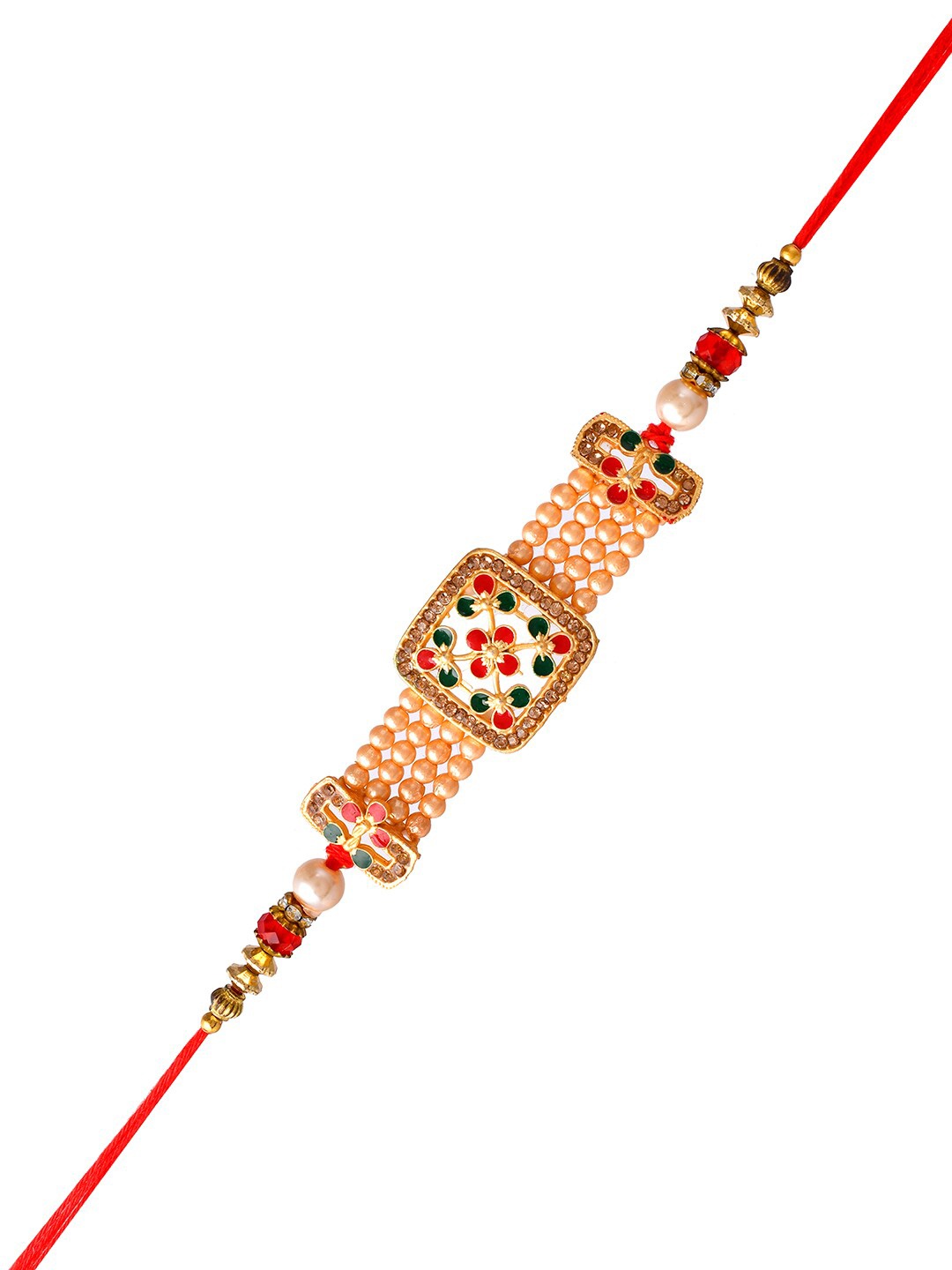 Aapno Rajasthan Stone-Studded & Baeded Thread Rakhi With Roli Chawal & Greeting Card, Red
Aapno Rajasthan Stone-Studded & Baeded Thread Rakhi With Roli Chawal & Greeting Card, Red