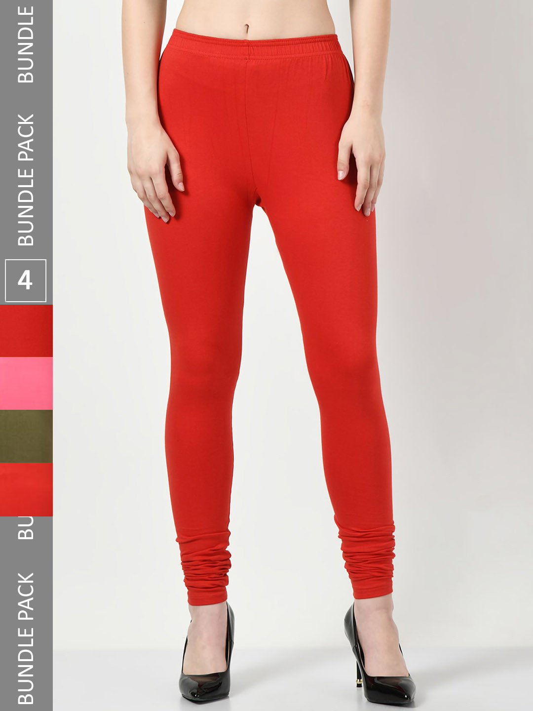 BAESD Pack Of 4 Slim-Fit Churidar-Length Soft Leggings, Red
BAESD Pack Of 4 Slim-Fit Churidar-Length Soft Leggings, Red