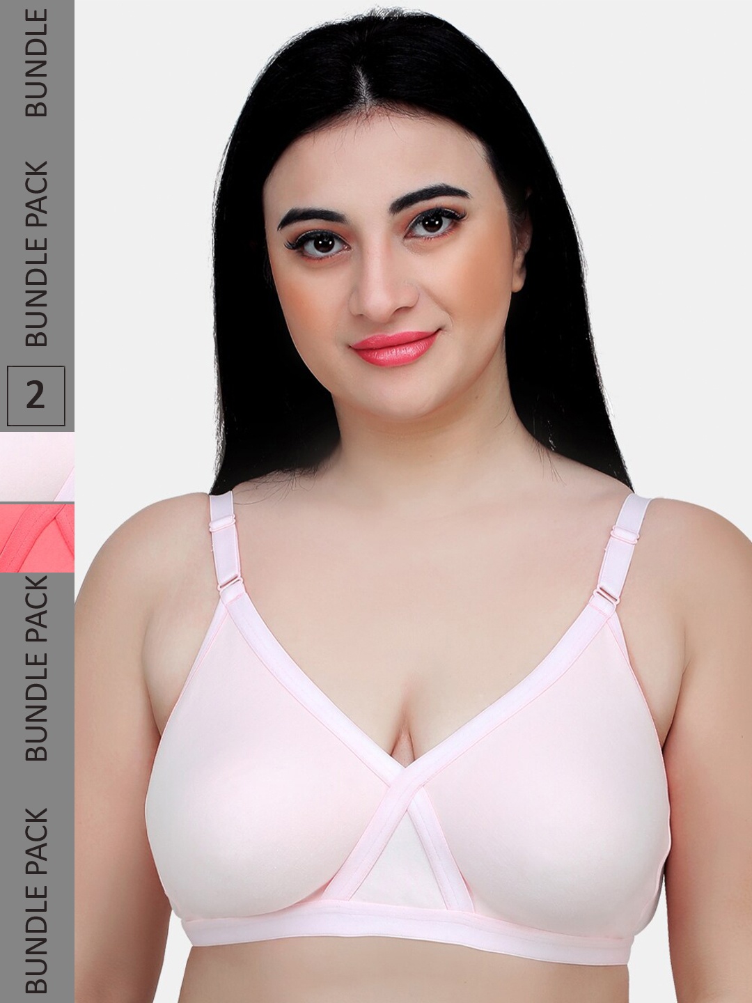MAROON Set Of 2 Non-Wired Non-Padded Seamless Cotton T-Shirt Bra All Day Comfort, Peach
MAROON Set Of 2 Non-Wired Non-Padded Seamless Cotton T-Shirt Bra All Day Comfort, Peach