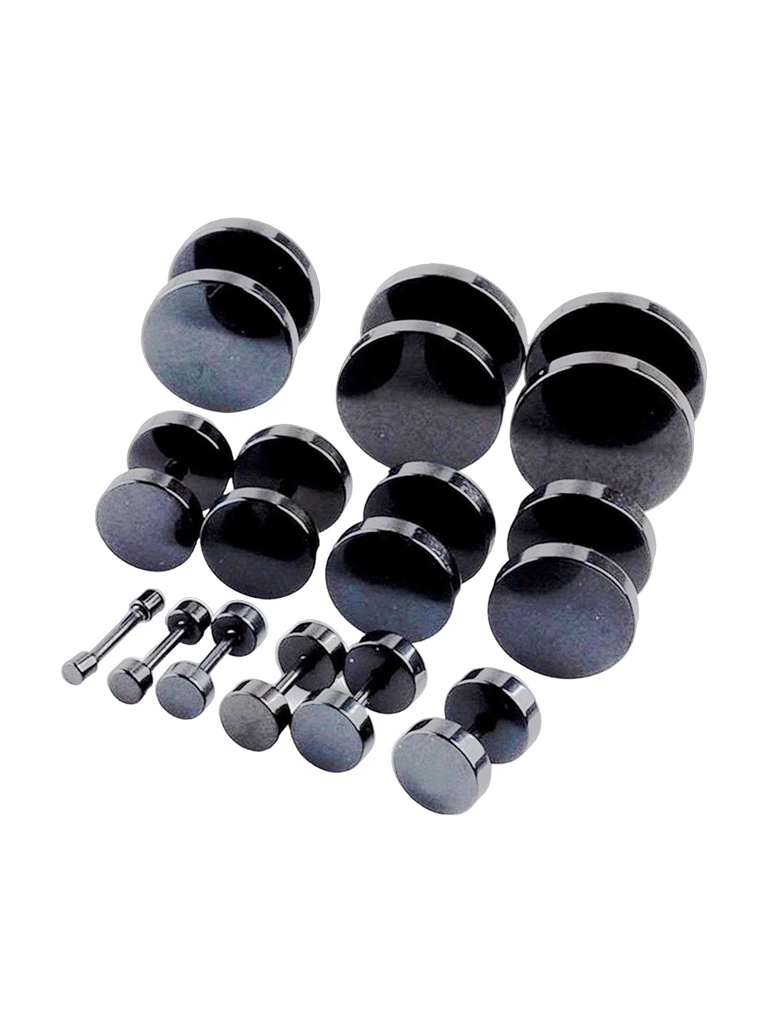 MEENAZ Men Stud Earrings, Black