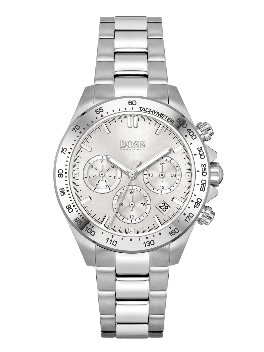 Hugo Boss Women Novia Dial & Bracelet Style Straps Analogue Multi Function Watch 1502616, Silver
Hugo Boss Women Novia Dial & Bracelet Style Straps Analogue Multi Function Watch 1502616, Silver