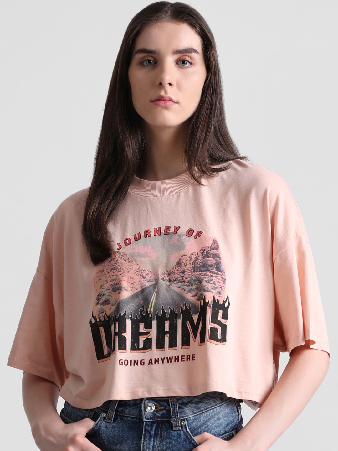 ONLY Graphic Printed Extended Sleeves Crop Boxy Knitted Pure Cotton T-Shirt, Pink
ONLY Graphic Printed Extended Sleeves Crop Boxy Knitted Pure Cotton T-Shirt, Pink