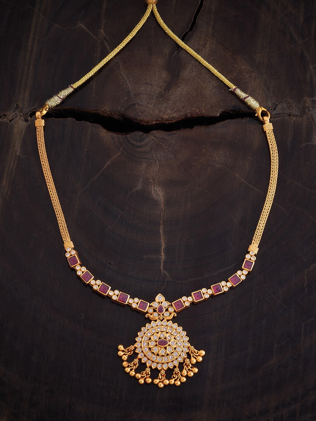 Kushal's Fashion Jewellery Ruby Stone-Studded 92.5 Pure Silver Temple Necklace, Gold
Kushal's Fashion Jewellery Ruby Stone-Studded 92.5 Pure Silver Temple Necklace, Gold