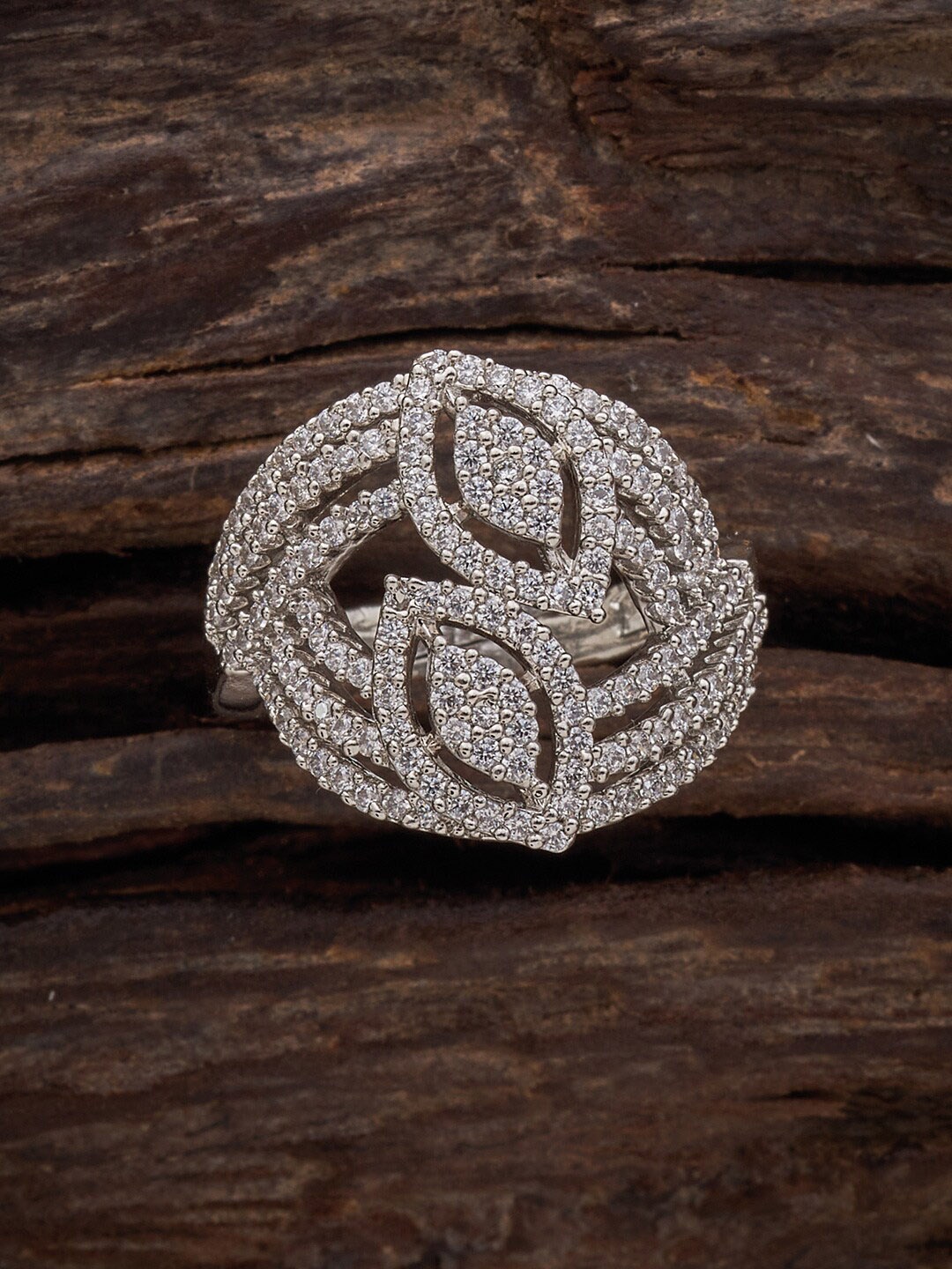 Kushal's Fashion Jewellery Rhodium-Plated CZ Stone-Studded Adjustable Finger Ring, Silver
Kushal's Fashion Jewellery Rhodium-Plated CZ Stone-Studded Adjustable Finger Ring, Silver