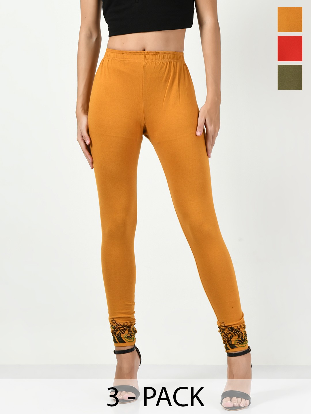 BAESD Pack Of 3 Floral Printed Hem Detail Slim-Fit Ankle-Length Cotton Lycra Leggings, Orange
BAESD Pack Of 3 Floral Printed Hem Detail Slim-Fit Ankle-Length Cotton Lycra Leggings, Orange