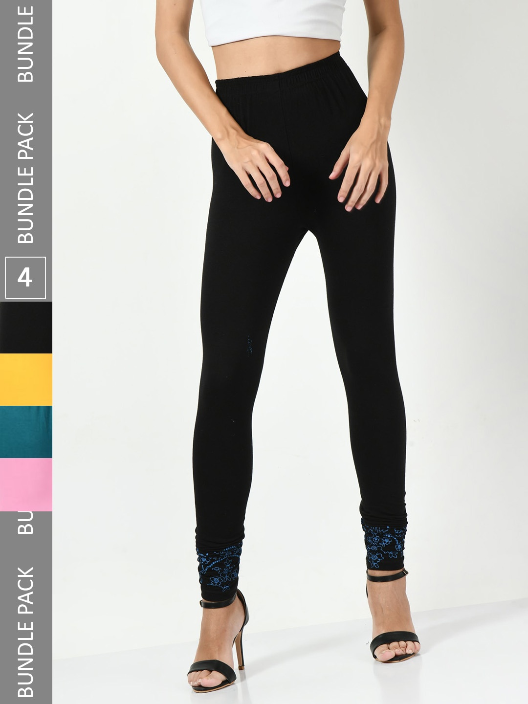 BAESD Pack Of 4 Floral Printed Soft Slim-Fit Ankle-Length Cotton Lycra Leggings, Black
BAESD Pack Of 4 Floral Printed Soft Slim-Fit Ankle-Length Cotton Lycra Leggings, Black