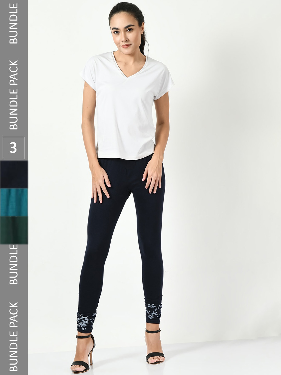 BAESD Pack Of 3 Bottom Printed Slim-Fit Cotton Lycra Churidar Length Leggings, Navy blue
BAESD Pack Of 3 Bottom Printed Slim-Fit Cotton Lycra Churidar Length Leggings, Navy blue