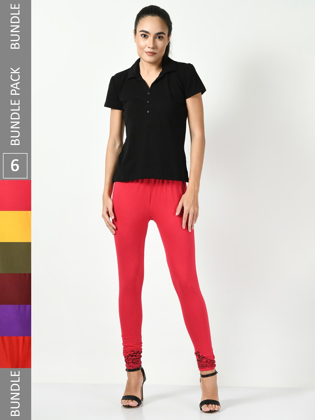 BAESD Pack Of 6 Slim-Fit Soft & Comfortable Churidar-Length Cotton Lycra Leggings, Red
BAESD Pack Of 6 Slim-Fit Soft & Comfortable Churidar-Length Cotton Lycra Leggings, Red