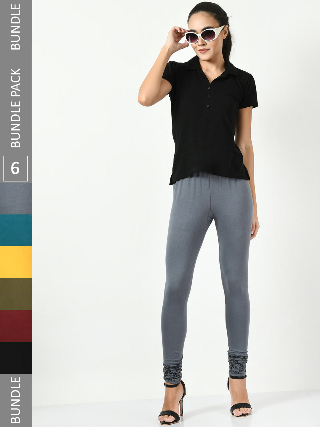 BAESD Pack Of 6 Printed Churidar Length Slim-Fit Soft Leggings, Grey
BAESD Pack Of 6 Printed Churidar Length Slim-Fit Soft Leggings, Grey