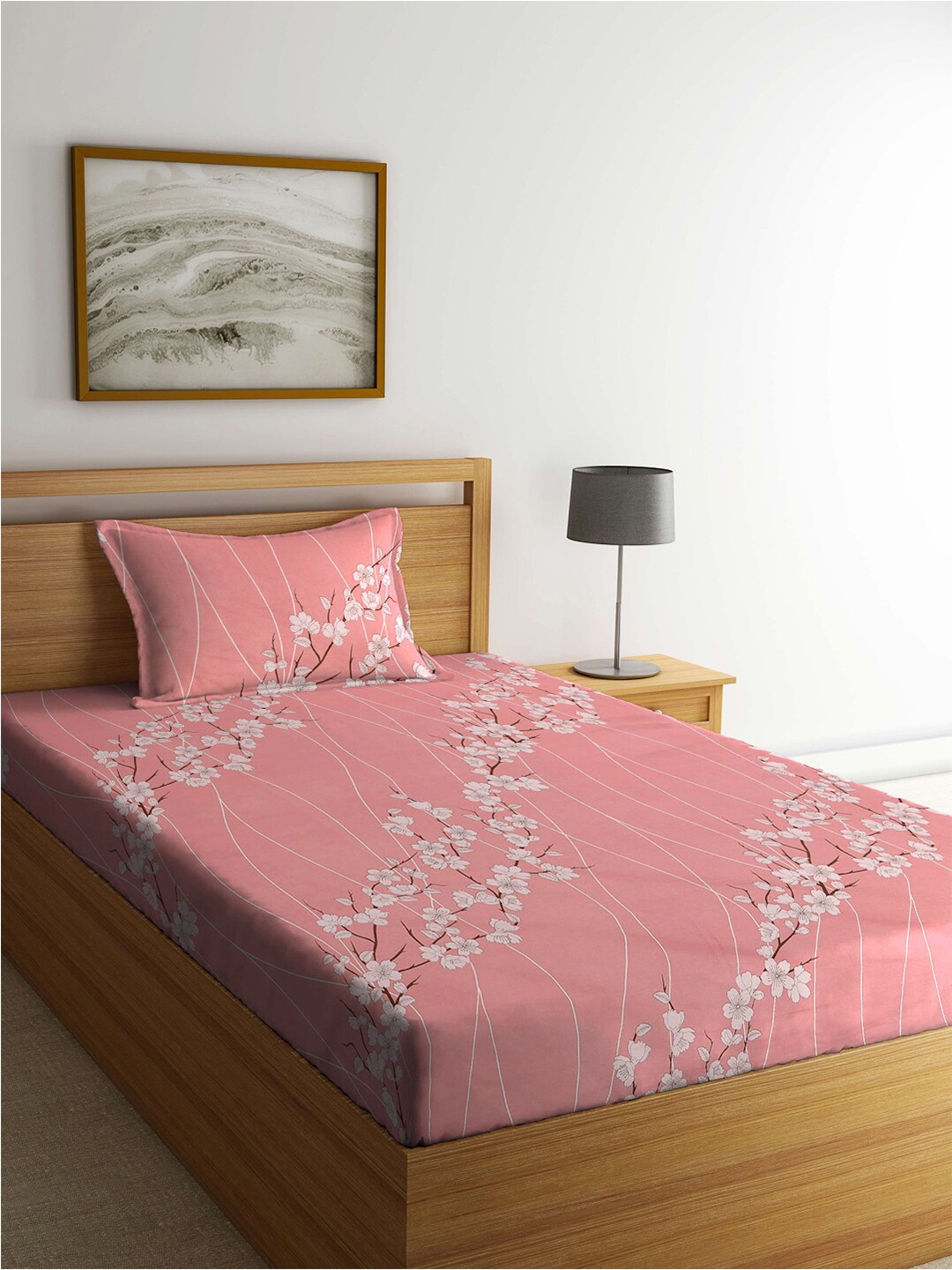 KLOTTHE Pink & White Floral Printed 400 TC Pure Cotton Single Bedsheet With Pillow Cover
KLOTTHE Pink & White Floral Printed 400 TC Pure Cotton Single Bedsheet With Pillow Cover