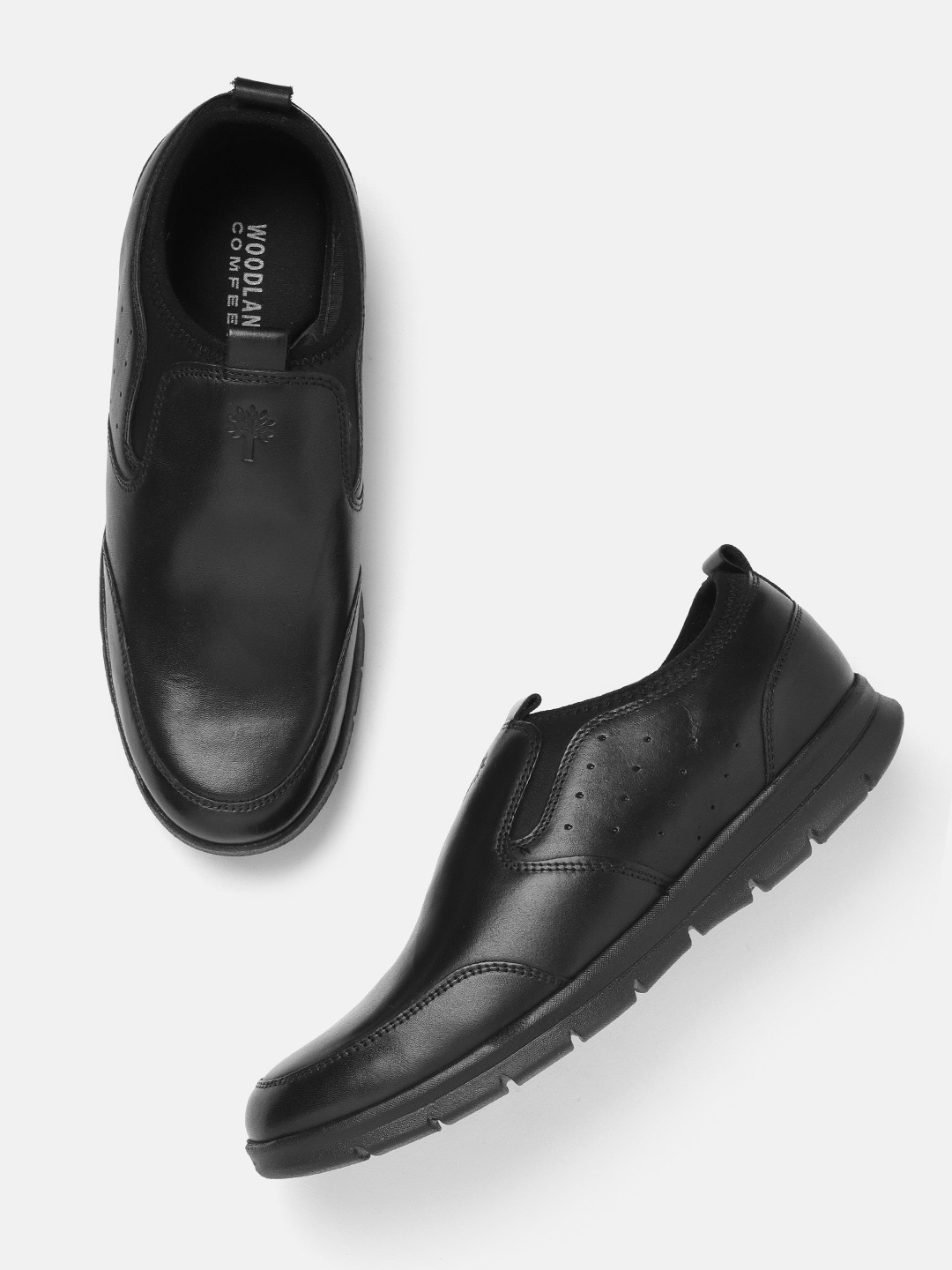 Woodland Men Leather Slip-On Sneakers, Black
Woodland Men Leather Slip-On Sneakers, Black